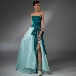 Customized Jersey Ruched A-line Strapless Long Dresses Cocktail Dresses Customized Sexy Sparkle Sizes Available Intricate