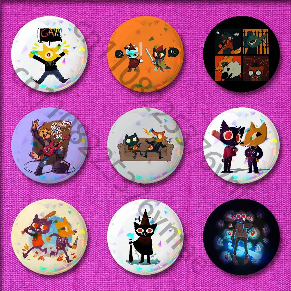 

N-Night in the Woods Mae Borowski Gregg Lee Badge For 58mm 32mm 44mm 25mm 75mm Round Pin Brooch Insignia Cover Cosplay