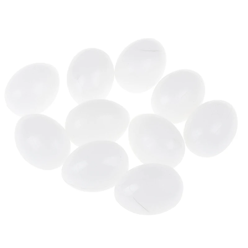 C 10Pcs White Solid Plastic Solid Pigeon Eggs Dummy Fake Eggs Hatching Supplies