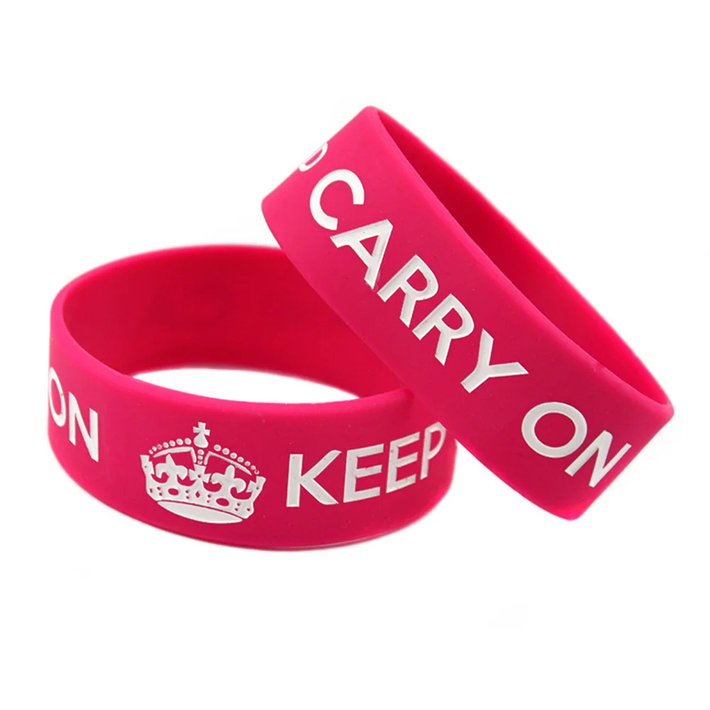 25 Stück, 2,5 cm breit, „Keep Calm And Carry On“-Silikonarmband, inspirierendes Armband, Unisex, tägliches Gummi-Handschmuckstück – Detail 8