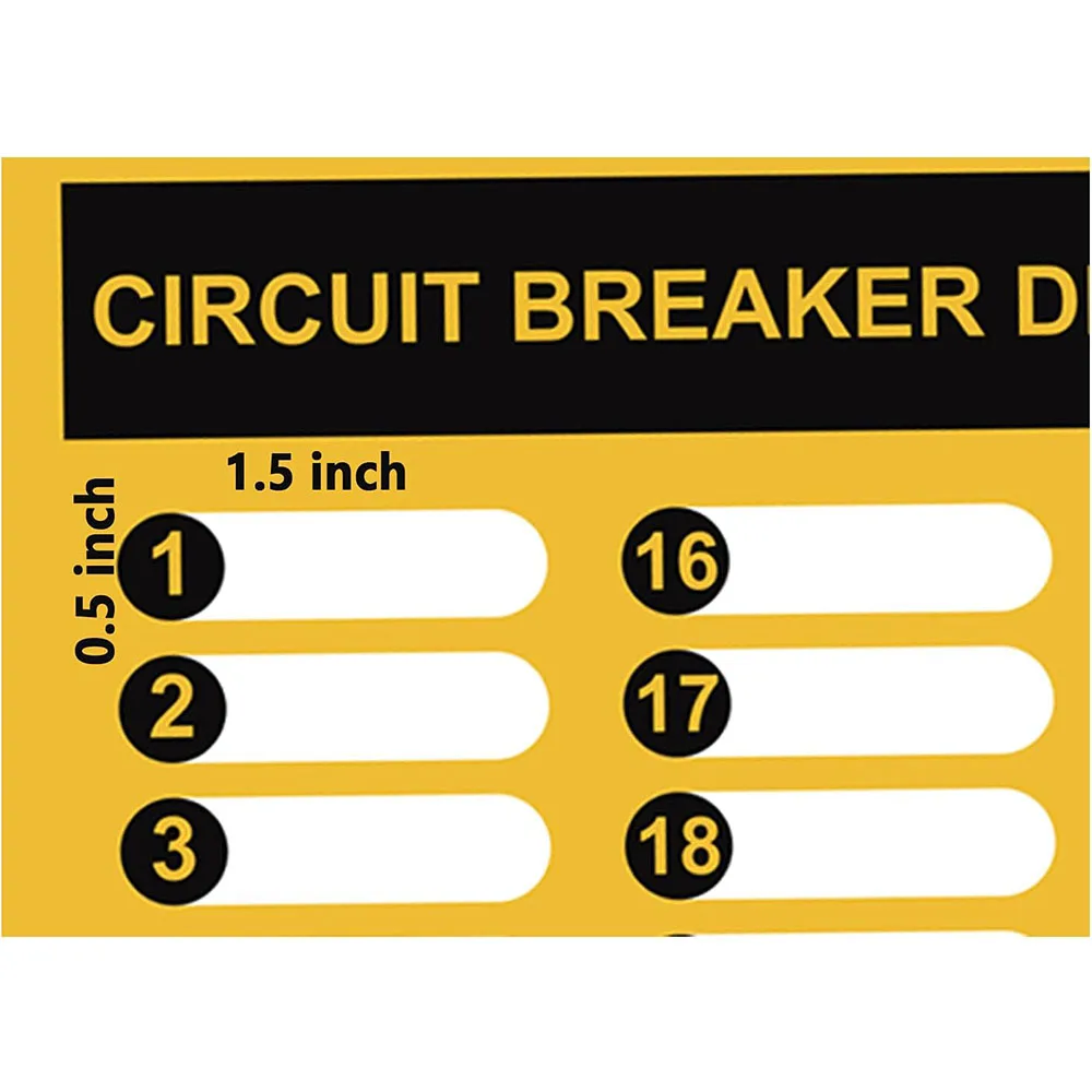 Circuit Breaker Directory Sign Orange Fuse Box Sticker Load Center Identification Label8*12inch 6Pcs