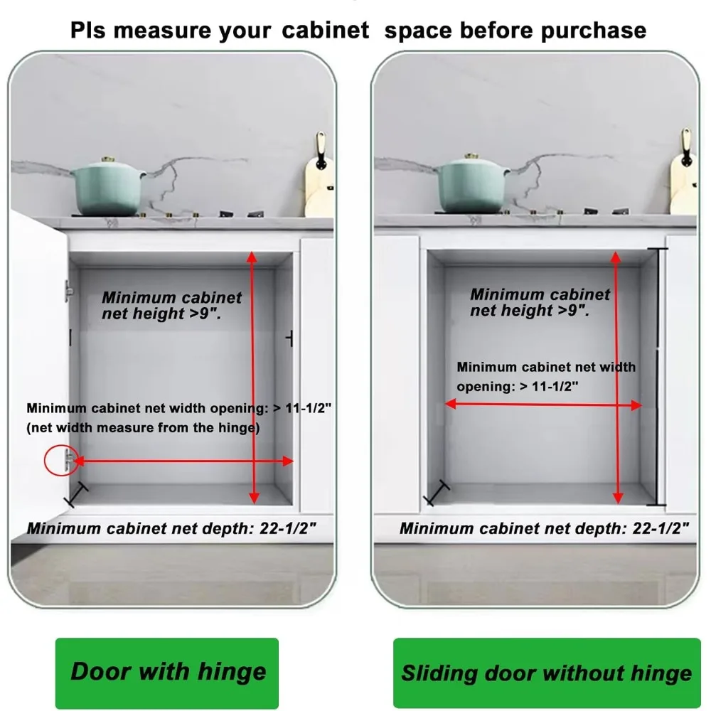 Pull Out Cabinet Organizer for Pans, Cookie Sheet, Bakeware, Cutting Board, Slide Out Kitchen Cabinet Storage Organizer Rack