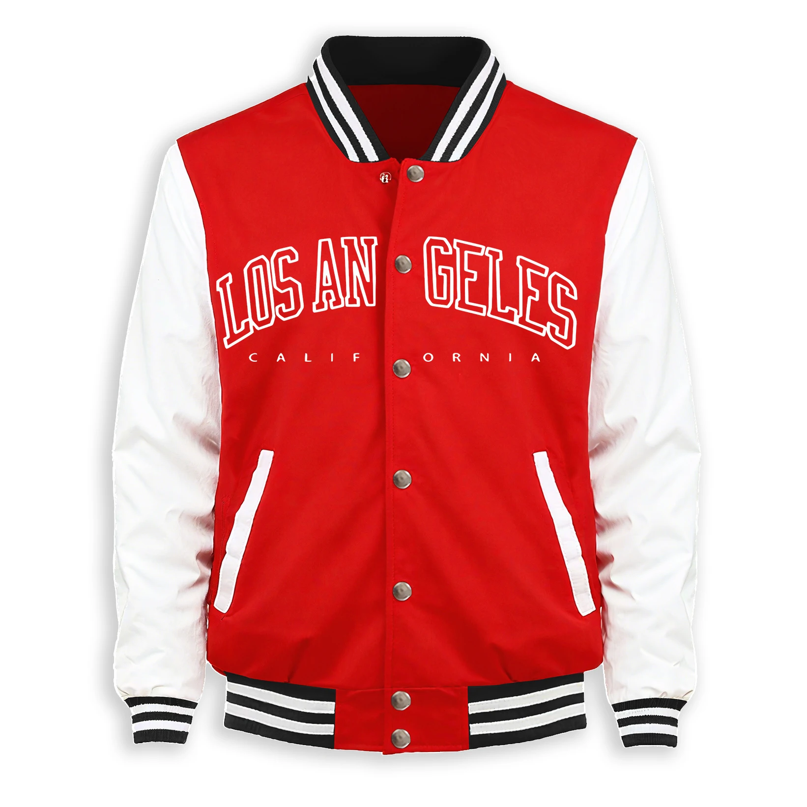 

Living In California Print Jackets Men Autumn Fleece Streetwear Button Loose Baseball Jersey Unisex Casual Hip Hop Retro Top