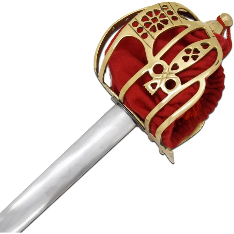 Espada larga escocesa do século 16 com cesta de latão