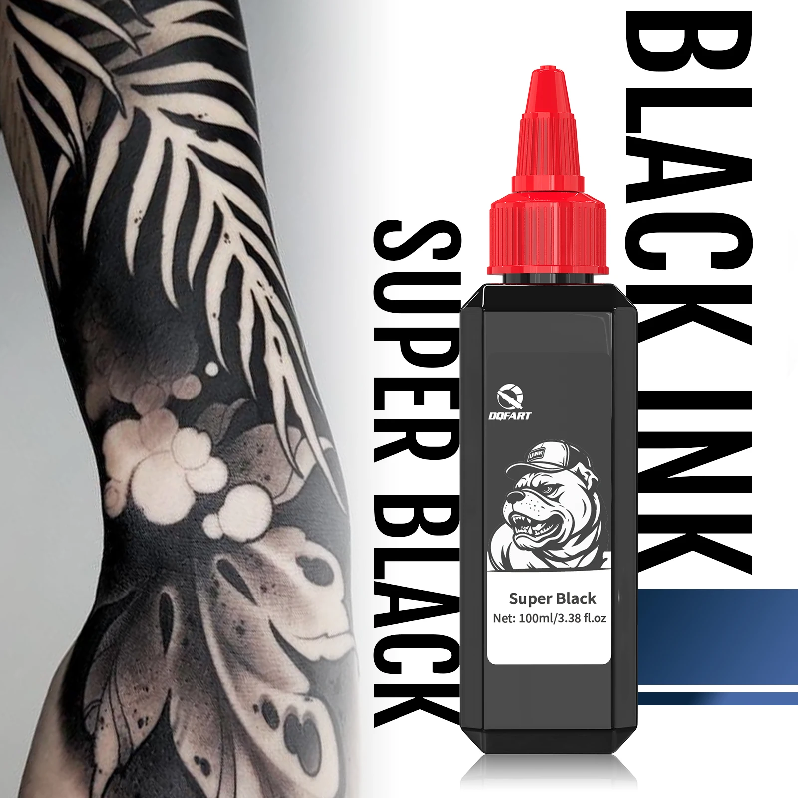 100 ml/Flasche Schwarz/Dreifachschwarz/Super Schwarz Tattoo-Tinte, professionelles Tattoo-Pigment, Tattoo-Tinte für Haut- und Körperkunst, für Tattoo-Zubehör – Detail 2