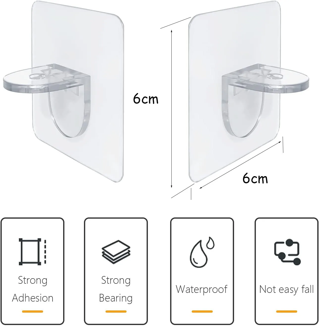 10/2 pezzi di supporto per ripiano adesivo pioli autoadesivi per armadio supporto per mensola Clip appendiabiti da parete per accessori da bagno per