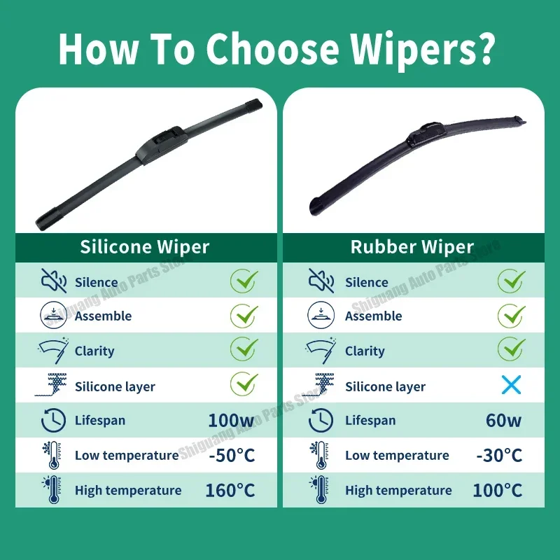 Front Silicone Coating Wipers for For VW Volkswagen Golf 5 V 1K MK5 2006 - 2010 24