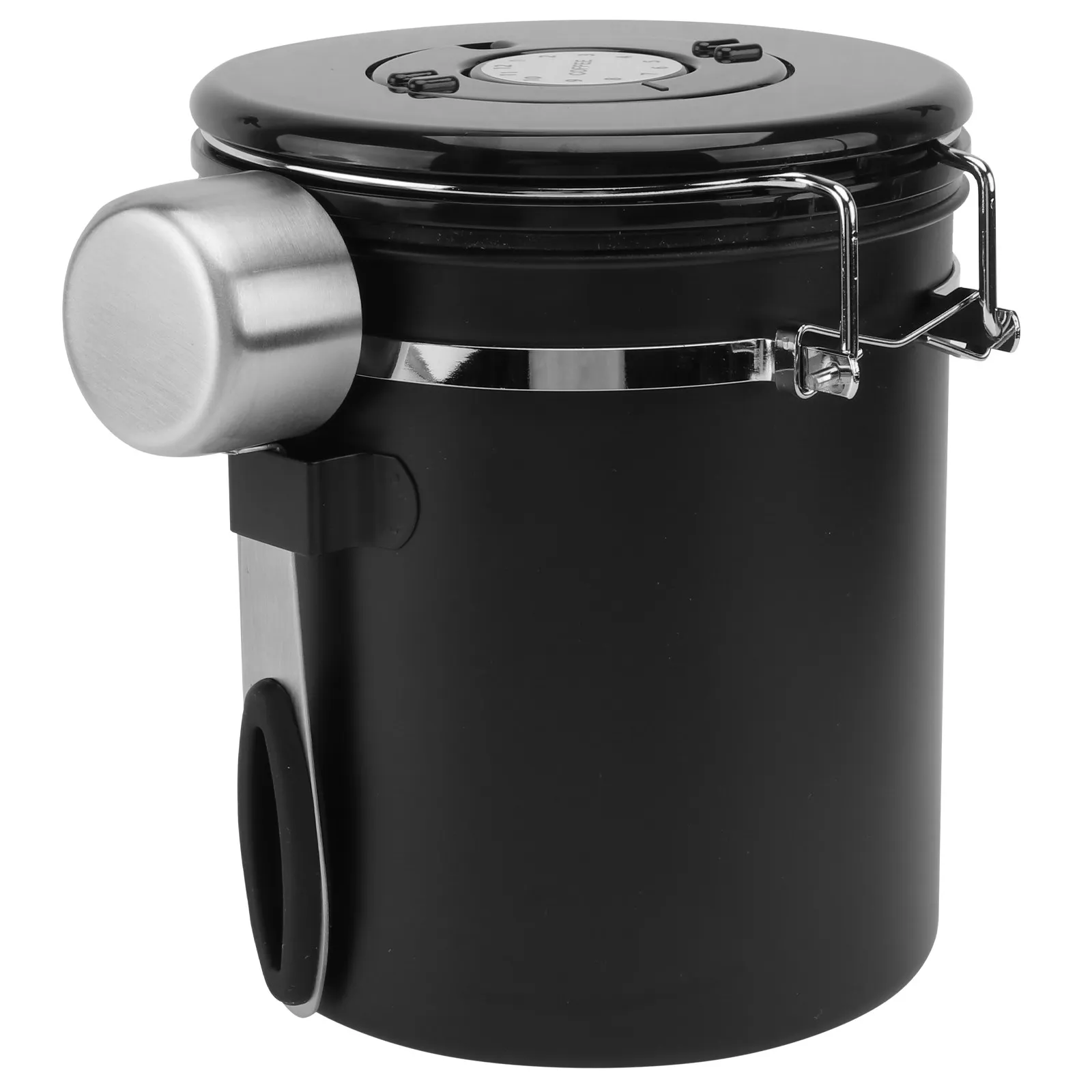 1Pcs Coffee Bean Sealed Jar Stainless Steel Storage Canister Black Airtight Food Container Multifunctional Storage Tank for Tea