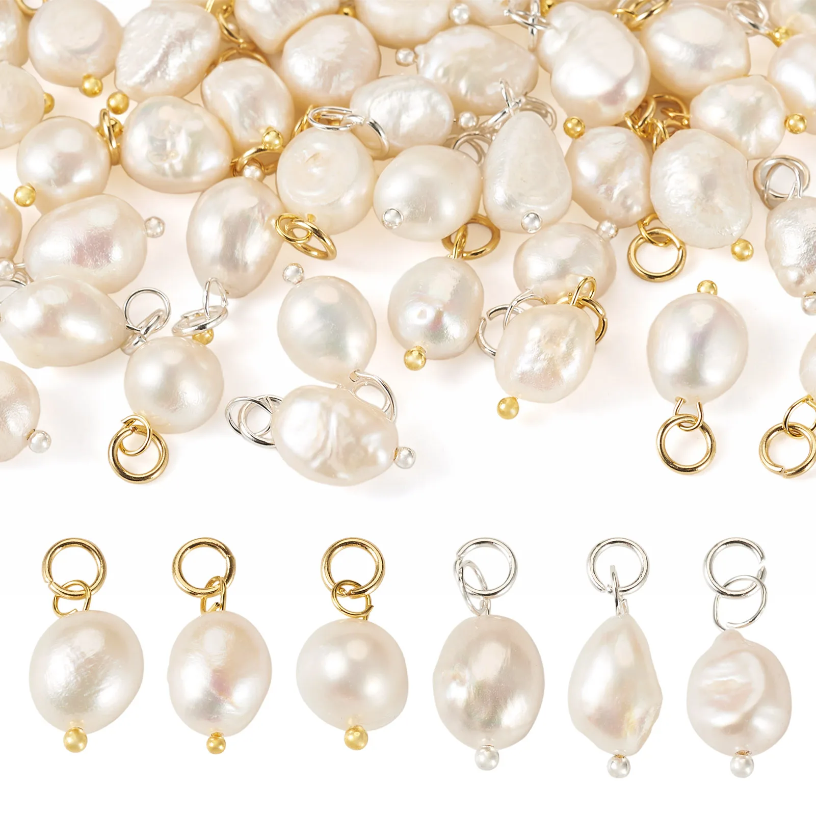 

1 Set Oval Natural Pearl Pendant Charms for Women Girls Jewelry Making Diy Bracelet Necklace Earrings Supplies Elegant Gifts