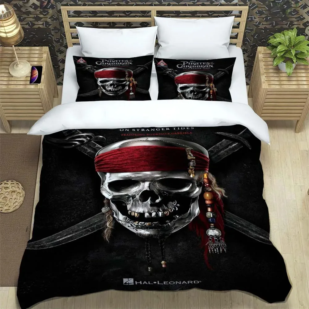 Pirates Disney 3d Bedding Set Pirates of the Caribbean Quilt Duvet Cover Pillowcase Bed Set For children and adults