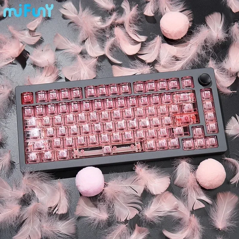 Imagem -05 - Mifuny-custom Keyboard Cap Grupo Cereja Perfil Rosa Esmeralda Transparente Abs Acessórios Teclado Mecânico