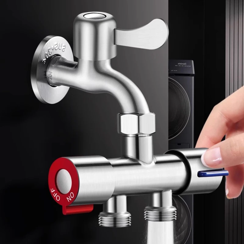 

Washing machine faucet three-way water diverter valve double-head water diverter dual-purpose