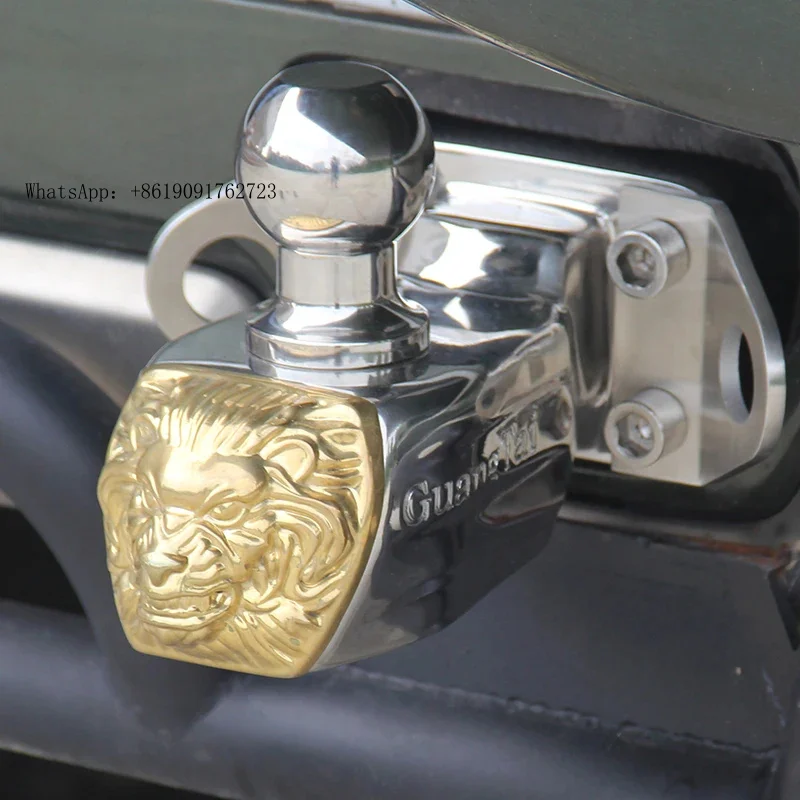 

ZAIQU Lion's Mask Stainless Steel Trailer Hook With Trailer Ball for Patrol Y62 Trailer Hitch Refit Parts Tow Hook Accessories