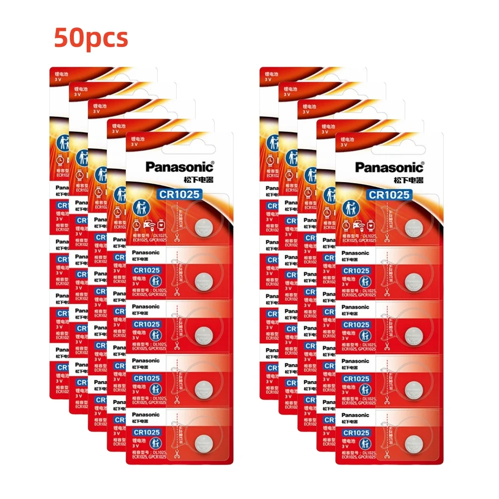 2-50PCS Panasonic 3V CR1025 Lithium Button Battery KL1025 BR1025 LM1025 DL1025 CR 1025 Coin Cell Watch Batteries for Toys Remote