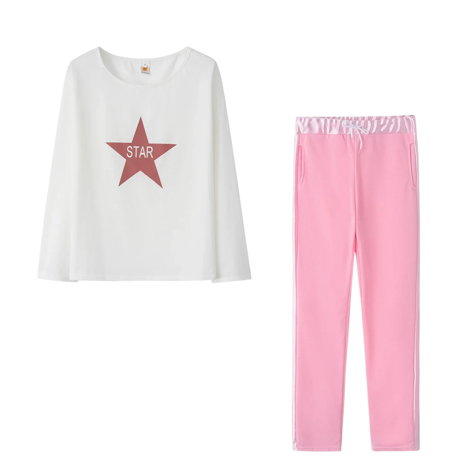 Popular European and American New Star Letter Printing Casual Set