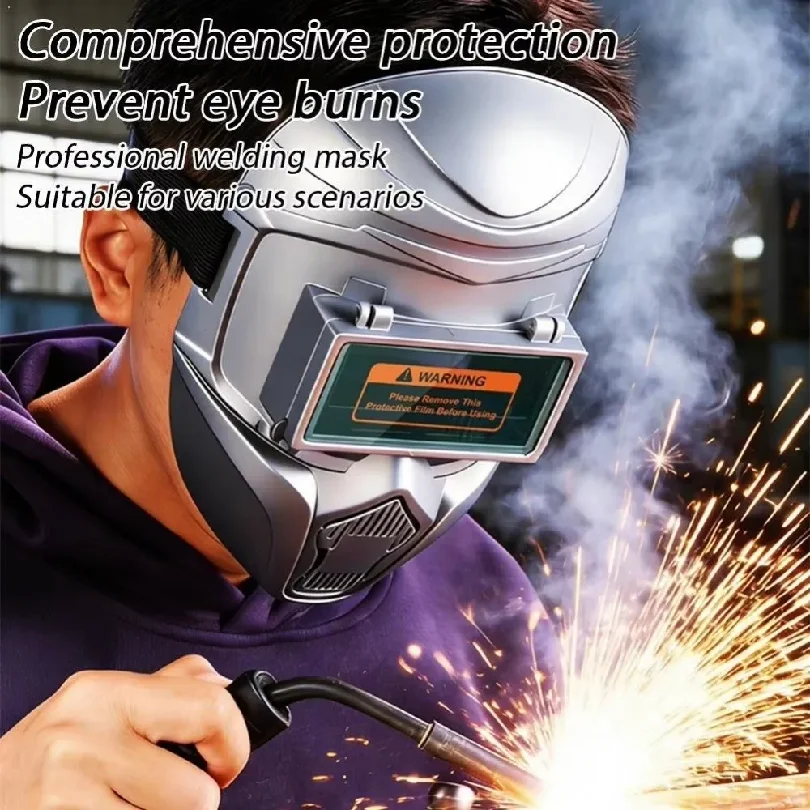 Auto-Darkening Welding Helmet Flip-Up Design Large Viewing Area Welding Mask Face Cover High-Definition Welder Shield