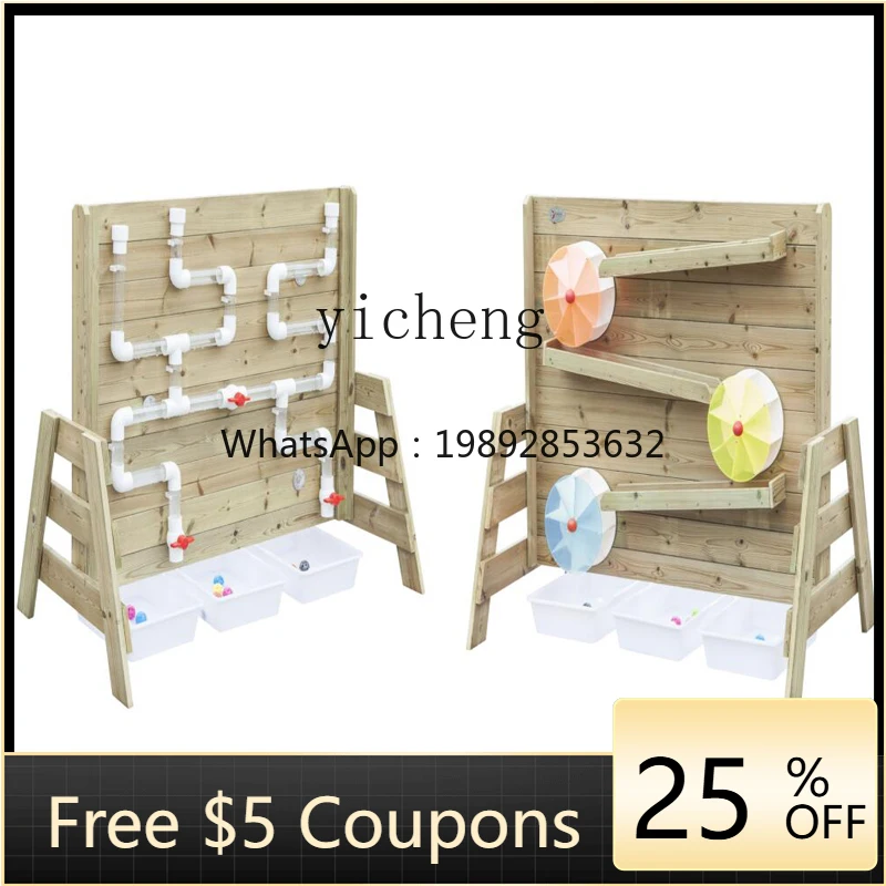 Kindergarten Outdoor Wooden Sand Water Toys Play Sand Play Water Wall Sink Ecological Cottage Weather Station