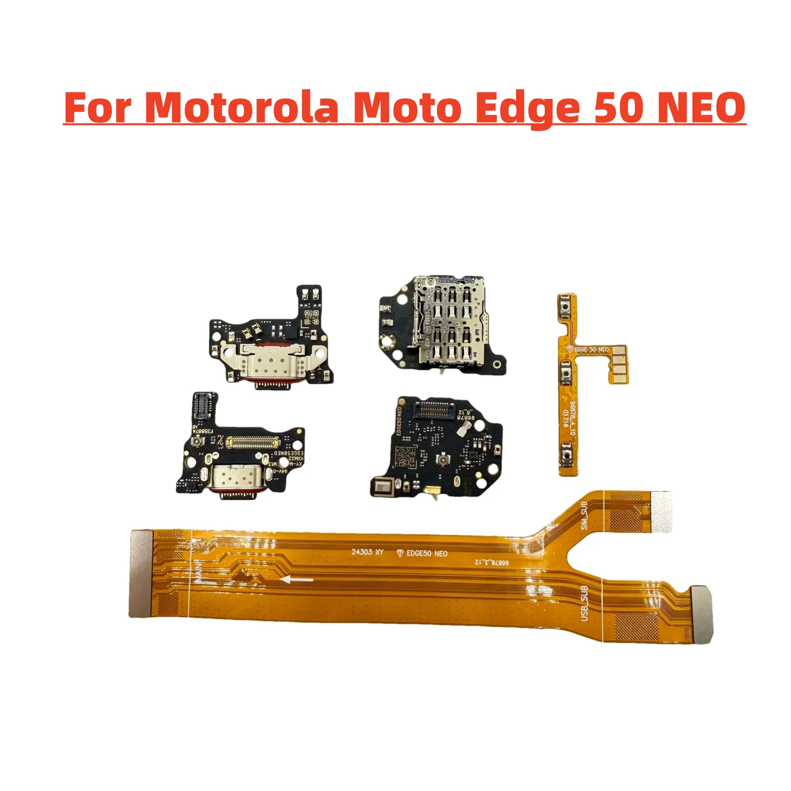 Carregador usb doca conector placa porta de carregamento botão volume energia cartão sim mainboard cabo flexível para motorola moto edge 50 neo