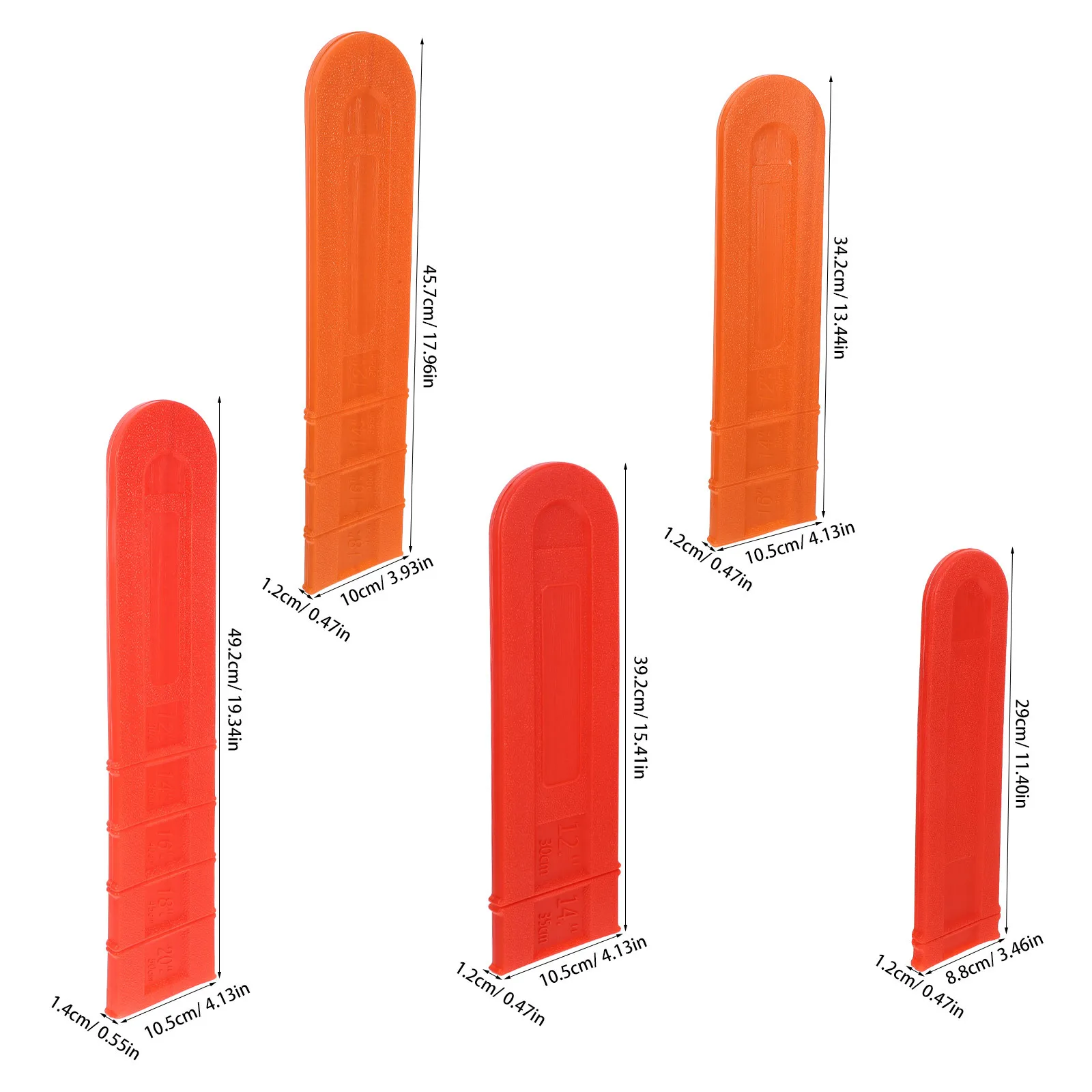 5pcs Oil Saw Guide Bar Cover 12/14/16/18/20 Inch Plastic Chainsaw Protective Case For Storage Transport Chainsaw Bar Cover 20