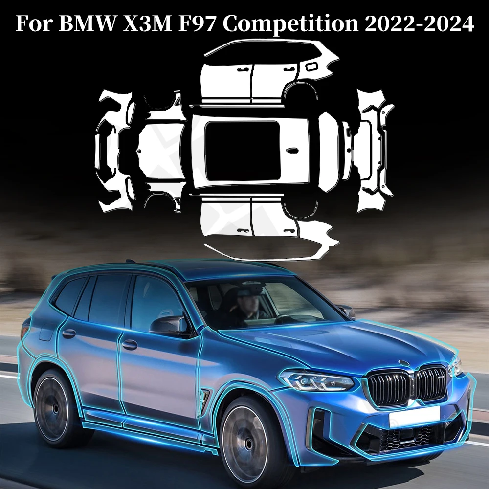 

For BMW X3M F97 Competition 2022-2024 TPU Paint Protection Film Car Body Anti-Scratch Pre-Cut PPF Clear Sticker Resistant Kit