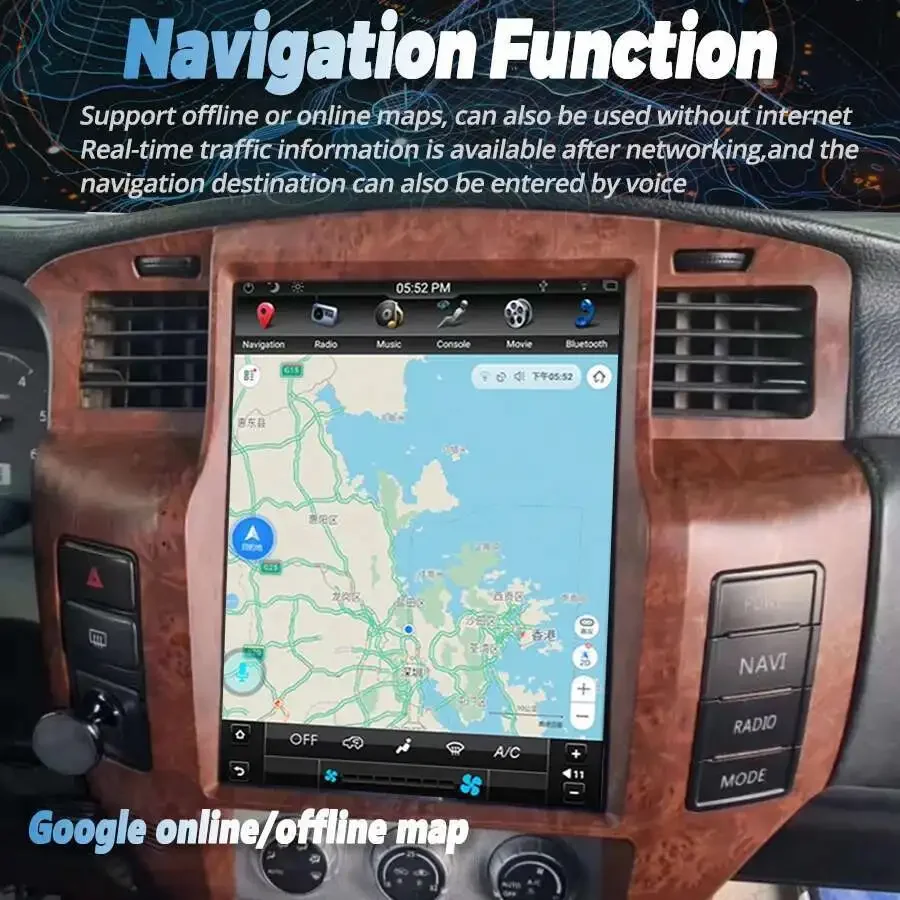 12.1inch T- Screen Android 14 Auto For Nissan Patrol V 5 Y61 LHD RHD 2004 - 2021 Car Dvd Radio Stereo Multimedia Player Wifi GPS