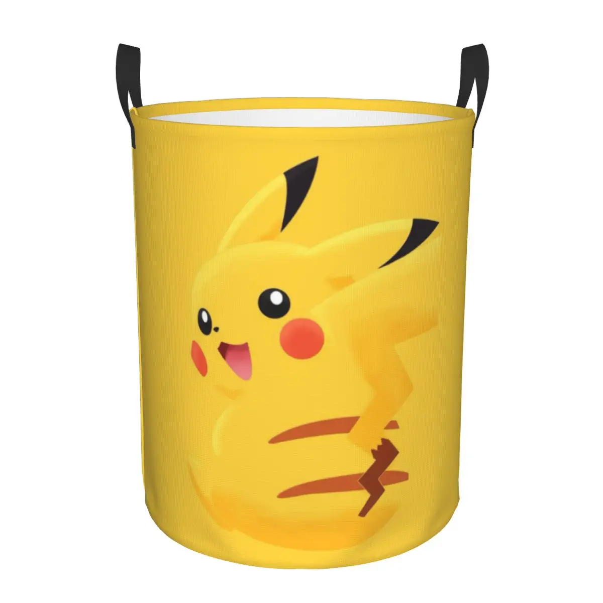 Custom P-Pikachus Flashing Lightning Laundry Basket Collapsible Baby Hamper for Nursery Toys Organizer Storage Bins