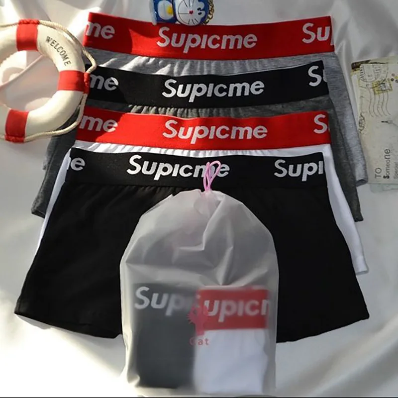 Ropa interior para hombre, pantalones cortos elásticos altos, Boxer de algodón, pantalones cortos para hombre Gay, bragas suaves y cómodas sexis para hombre de talla grande M-2XL