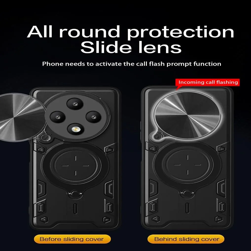 Protective Cover For OPPO Reno 12F 5G Reno12 FS 12FS 5G Case Ring Kickstand Lens Protection Shockproof Fundas Coque Capa