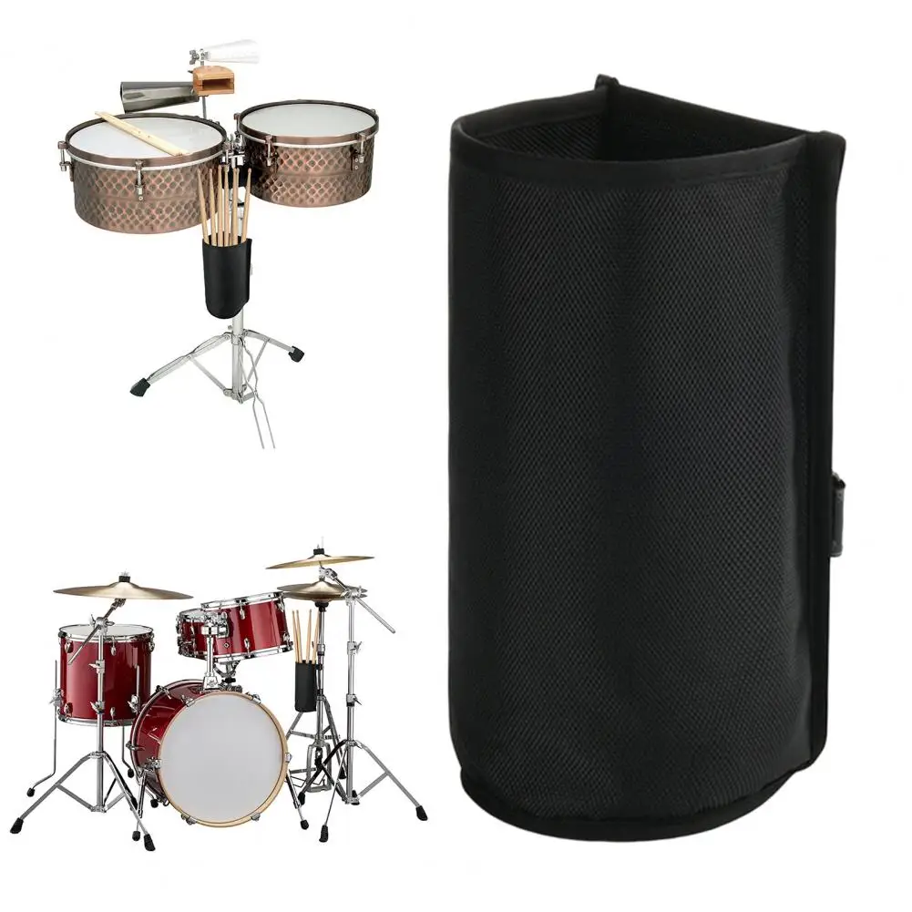 Drumstick Holder Nylon Large Capacity Drum Sticks Bag Brushes Mallets Storage Holder Drum Sticks Holder Up to 10 Pairs