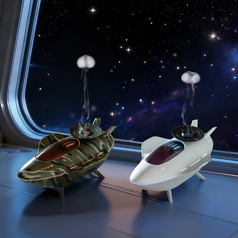 Spaceship Shaped Fragrance Diffuser, Desktop Decoration, Aircraft Model Design, Two Spray Modes, Air Humidifier, Aromatherapy - view 6