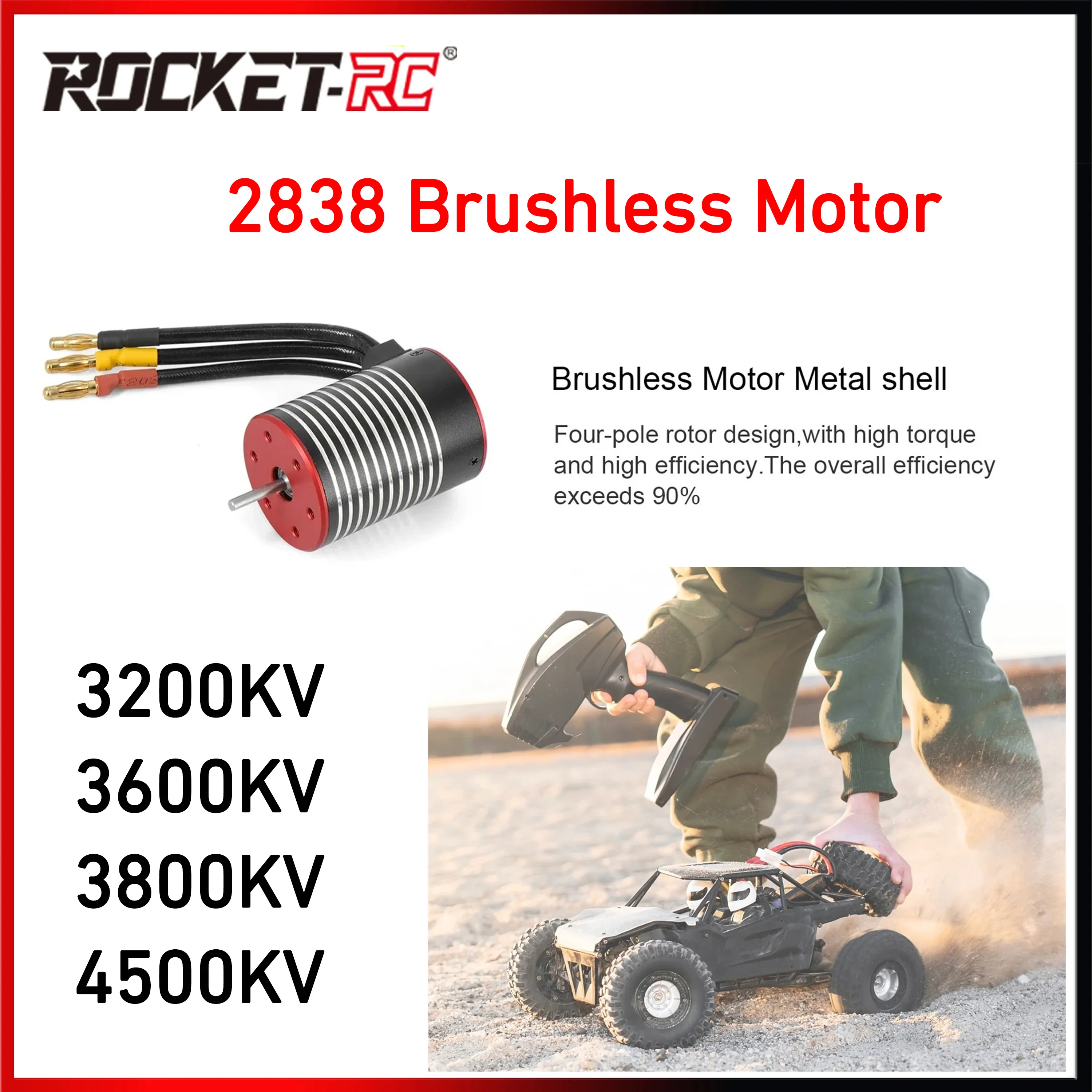 

2838 Waterproof Brushless Motor 3200KV/3600KV/3800KV/4500KV for 1/12 1/14 RC Car Crawler Truck Parts Wltoys 144001 Traxxas Trx4