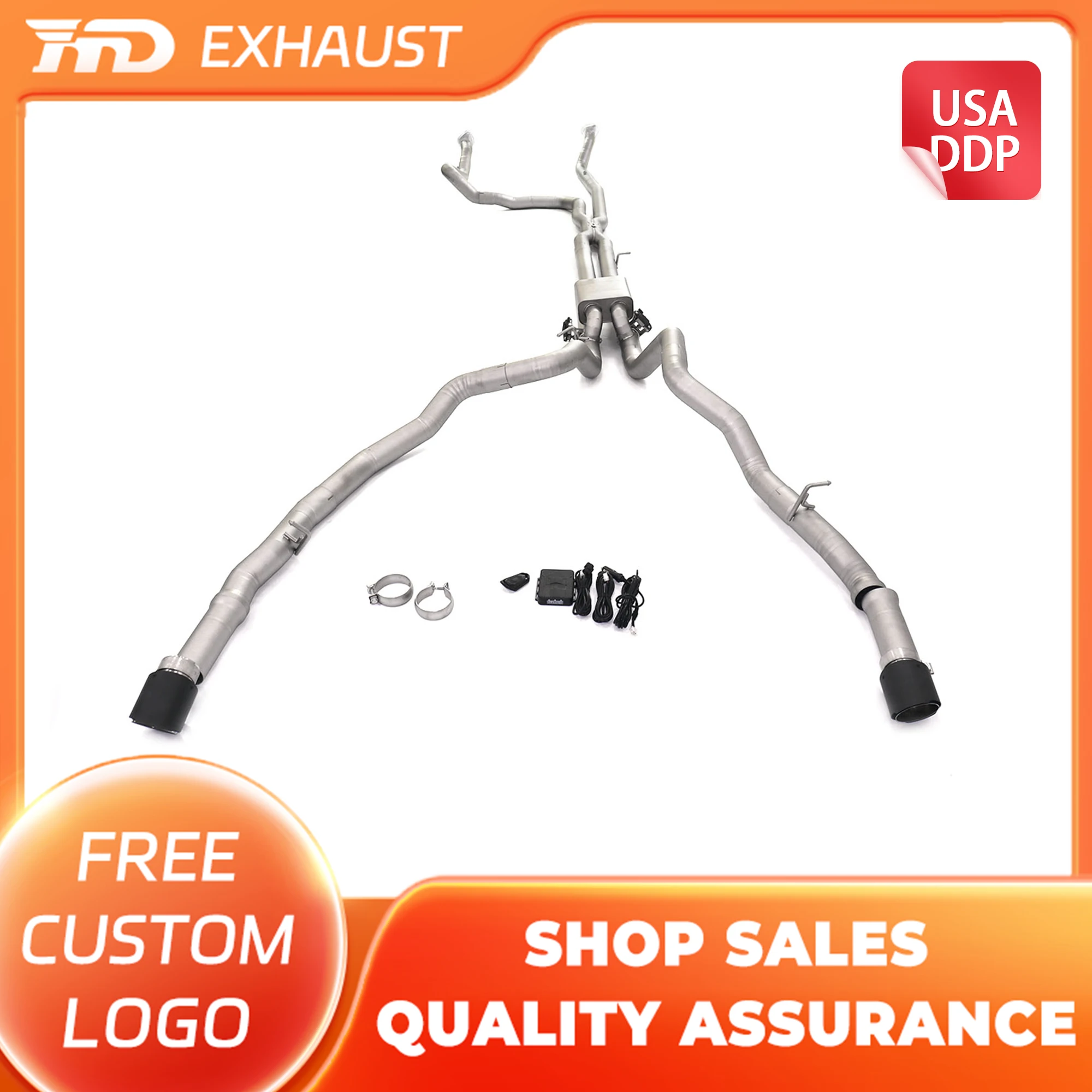 

HMD Exclusive Customization Catback exhaust for Dodge TRX 6.2L Full Sandblasting X-pipe Design Valves Exhaust Non-destructive