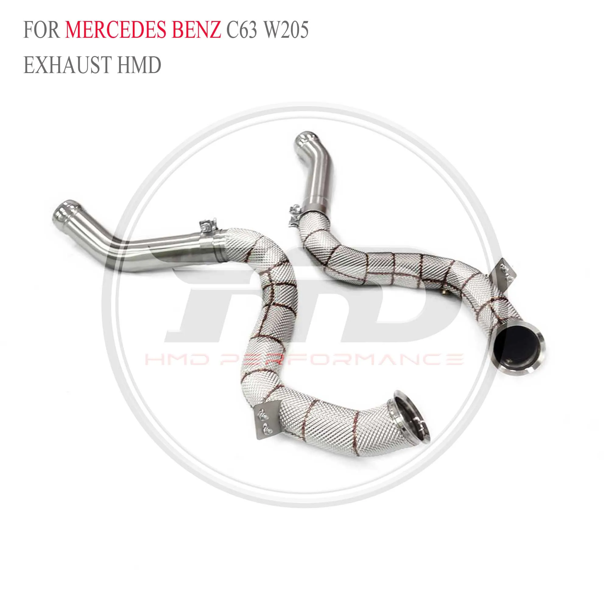 

Exhaust System Downpipe for Mercedes Benz C63 W205 RHD HMD High Flow Performance With Heat Shield Pipe