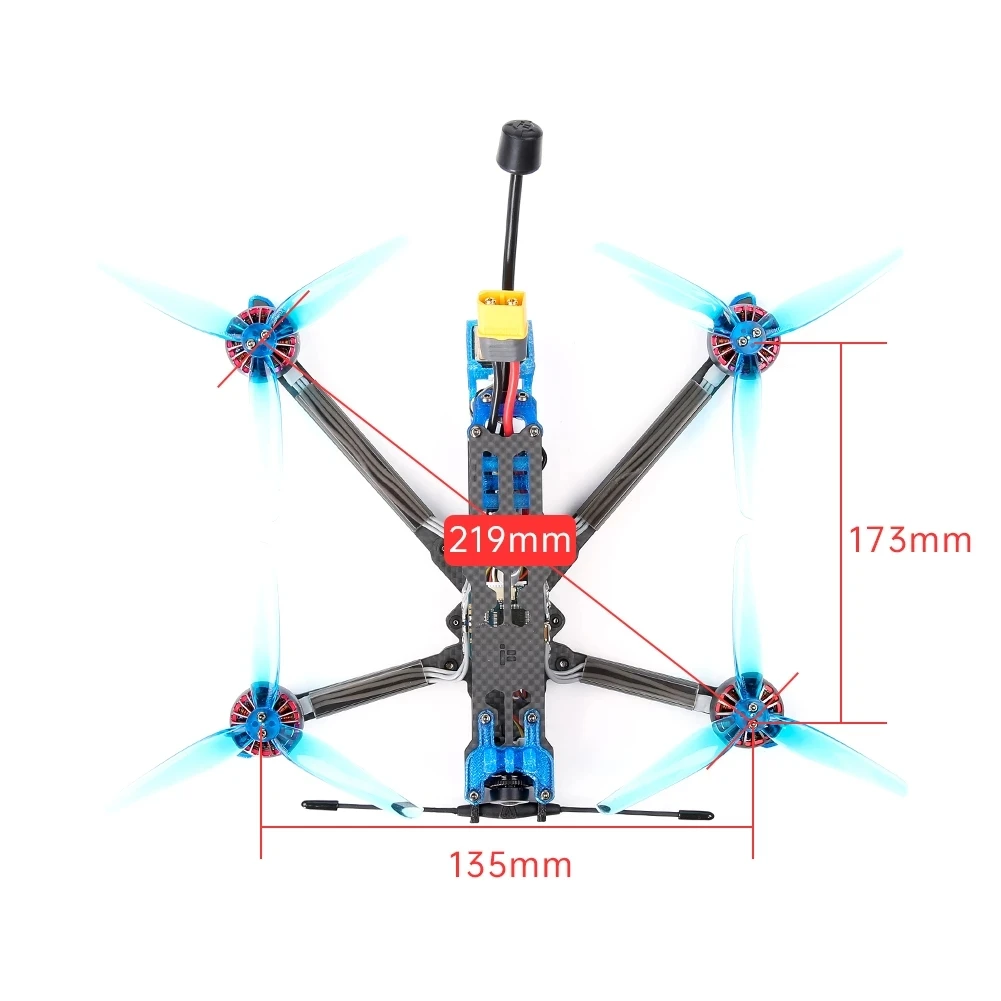 iFlight Chimera5 DC 5inch 219mm LR HD BNF W/Caddx Polar Vista Digital HD System/XING 2005 2550KV motor/Beast F7 55A AIO for FPV