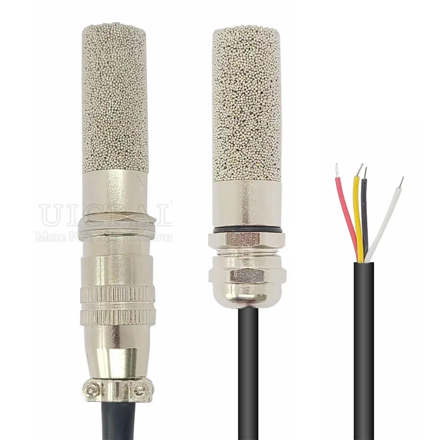 SHT40 SHTC3 SHT20 SHT30 Temperature Humidity Sensor I2C Output Probe Cable Metal Head Digital Capacitance Sensors 1M Length