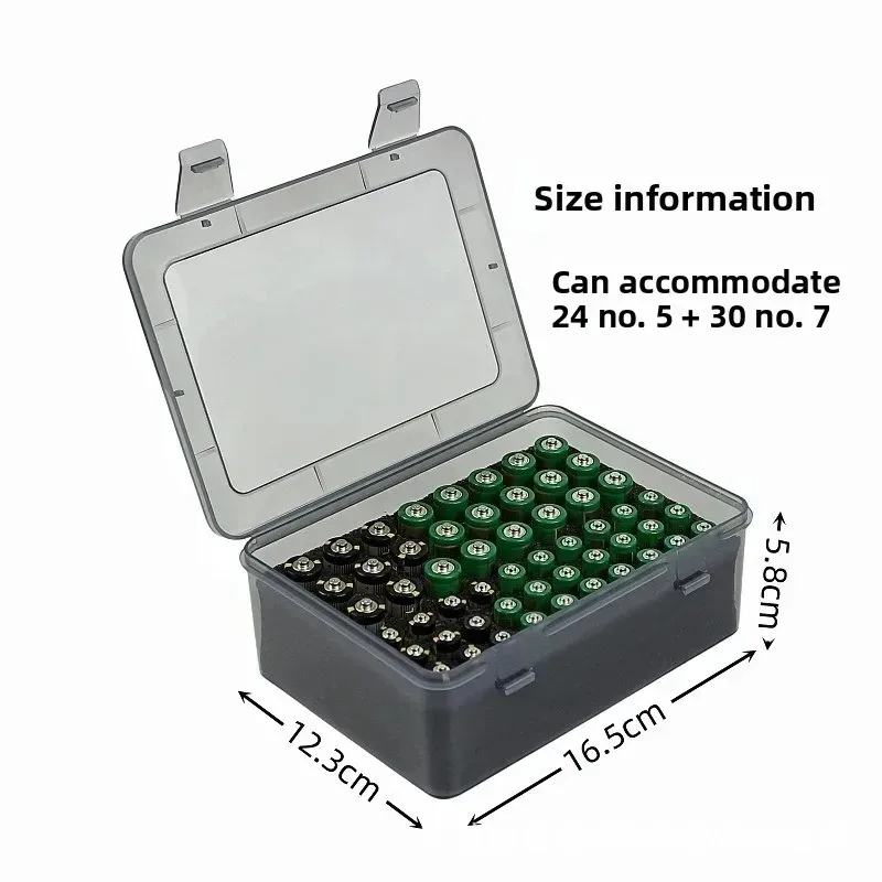 54-Slot AA AAA Batterie-Aufbewahrungsorganisator mit klarer Sicht, stapelbares Kunststoff-Box-Gehäuse für die Organisation von Zuhause, Garage, Schubladen