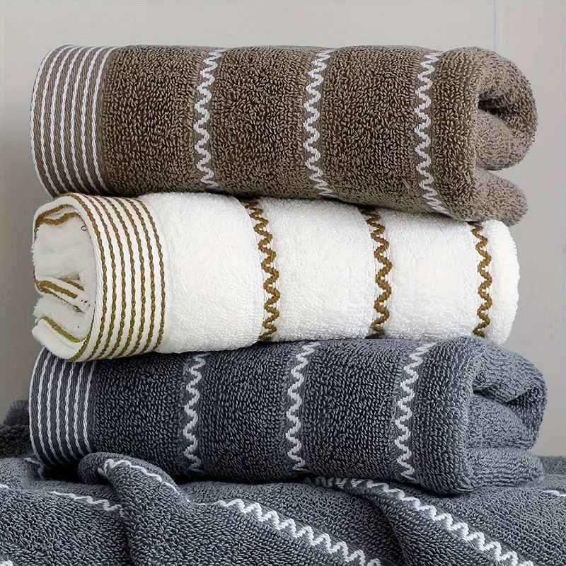 3pcs Set Cotton Towels 35x75cm 70x140cm Embroidered Bathroom Geometric Big Bath Hand Face Shower Towels Cover 수건 세트 Toallas