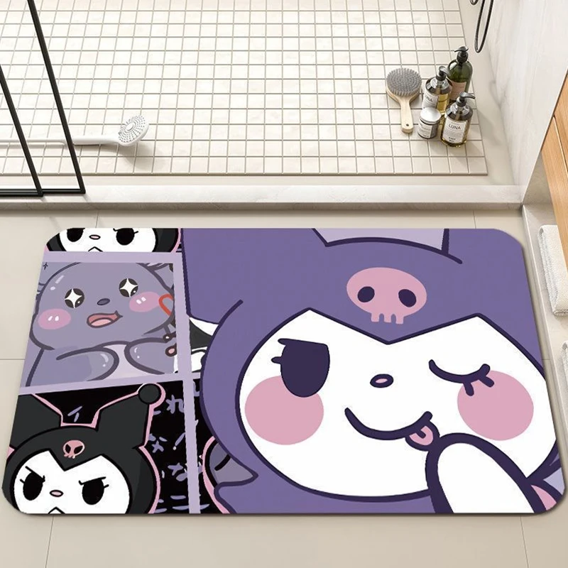 Cartoon Kawaii Kt Cat Carpet Cute Home Decoration Welcome Carpets Bathroom Non-Slip Quick Drying Absorbent Mat Entrance Door Mat