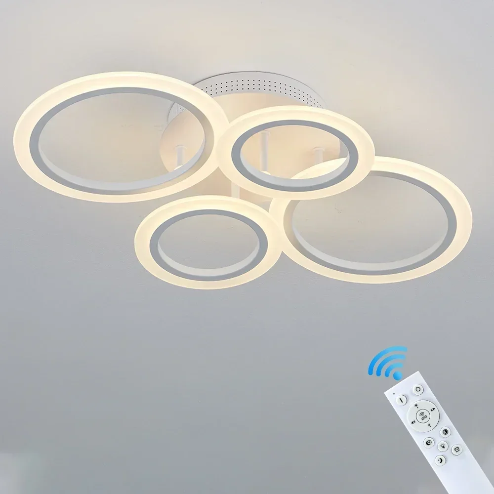 

Household LED Ceiling Lamp RC Dimmable Modern Style Chandelier Bedroom Light Surface Installation AC 85-265V Dining Room Lamp