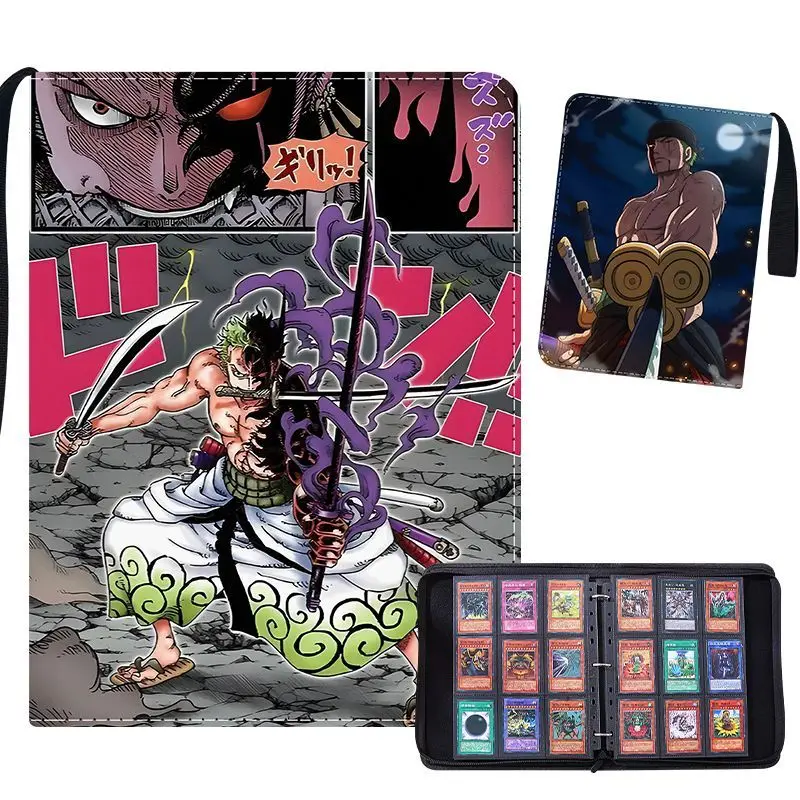One Piece Luffy Card Album Book Collection Anime Zoro Nami Large Capacity Zipper Binder Card Holder Photo Album Festival Gifts