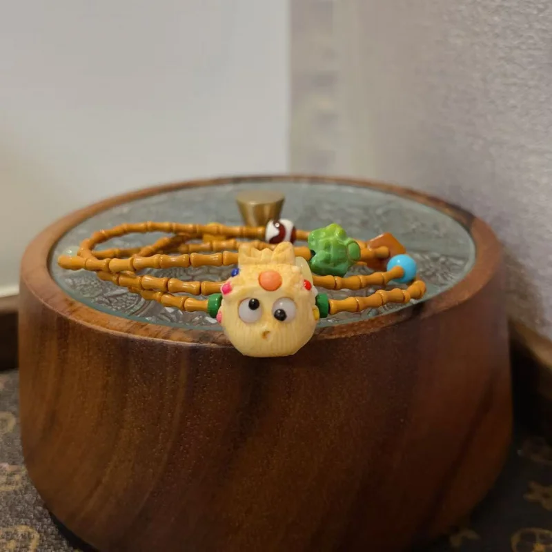 

Accessories Single Olive Nut Joint Multi-Circle Bracelet Necklace With Golden Silk