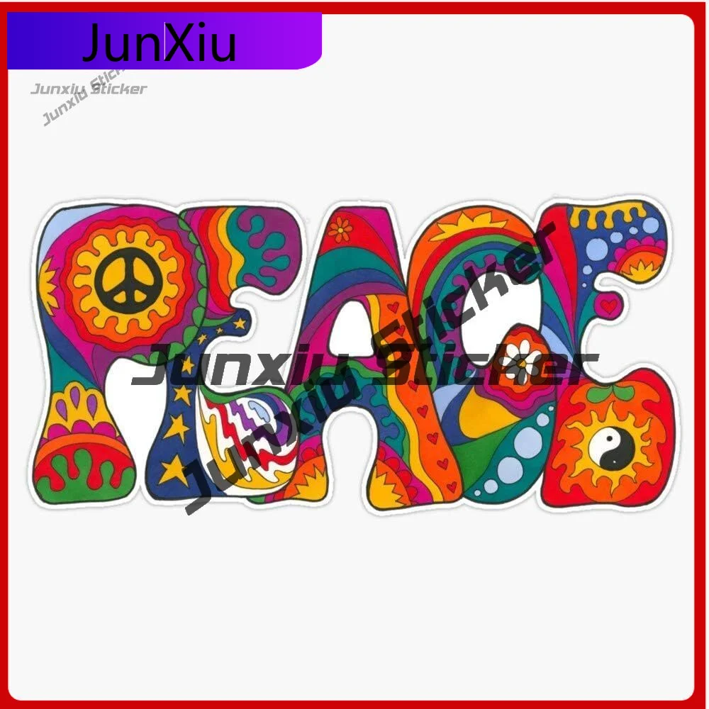 

Psychedelic Peace Vinyl Waterproof Sticker Laptop Wall Window Bumper Car Decals Motorcycle Stickers Scratch-proof Exterior Decor