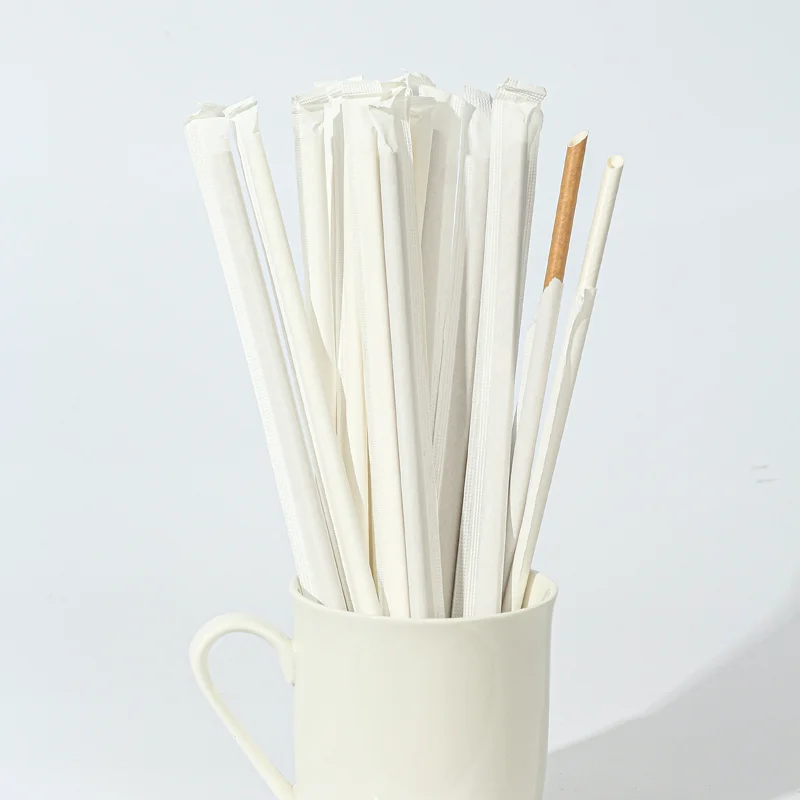 5000pcs Drinking Straw Brown single Pack for Wedding Anniversary Birthday Baby Shower Party Supplies Coffee Drinkware 6mm*230mm