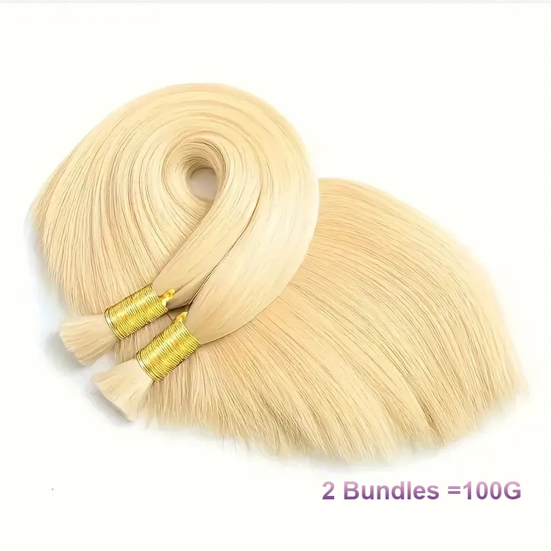 Blonde Human Braiding Hair Bulk Original Human Hair Mega Natural Vietanamese Human Hair No Weft Bulk Hair For Crochet Braids