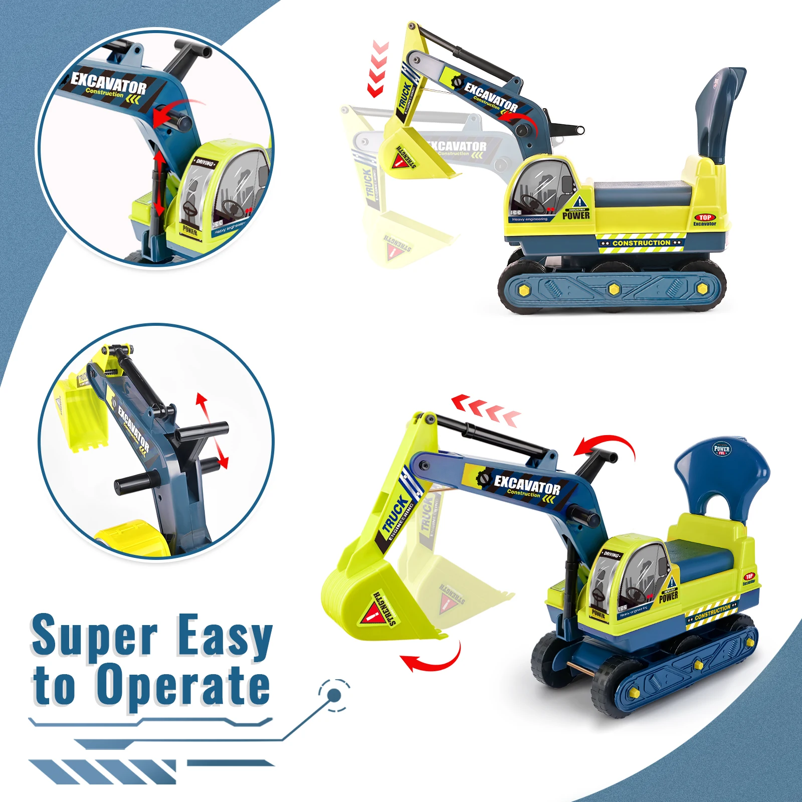 รถของเล่นขนาดใหญ่แบบขี่เอง ใช้ในร่ม พร้อมกันชนนิรภัย ของขวัญคริสต์มาสสำหรับเด็กอายุ 3 ปีขึ้นไป