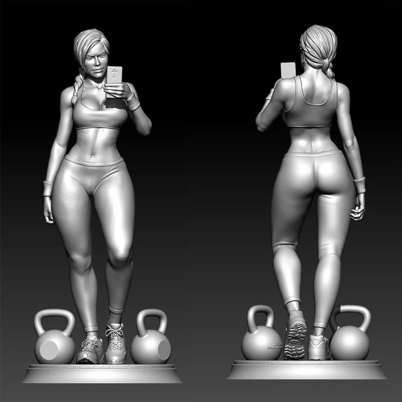 

1/24 75mm 1/18 100mm Resin Model Kits Fitness Girl Sculpture Figure Unpainted No Color RW-1154