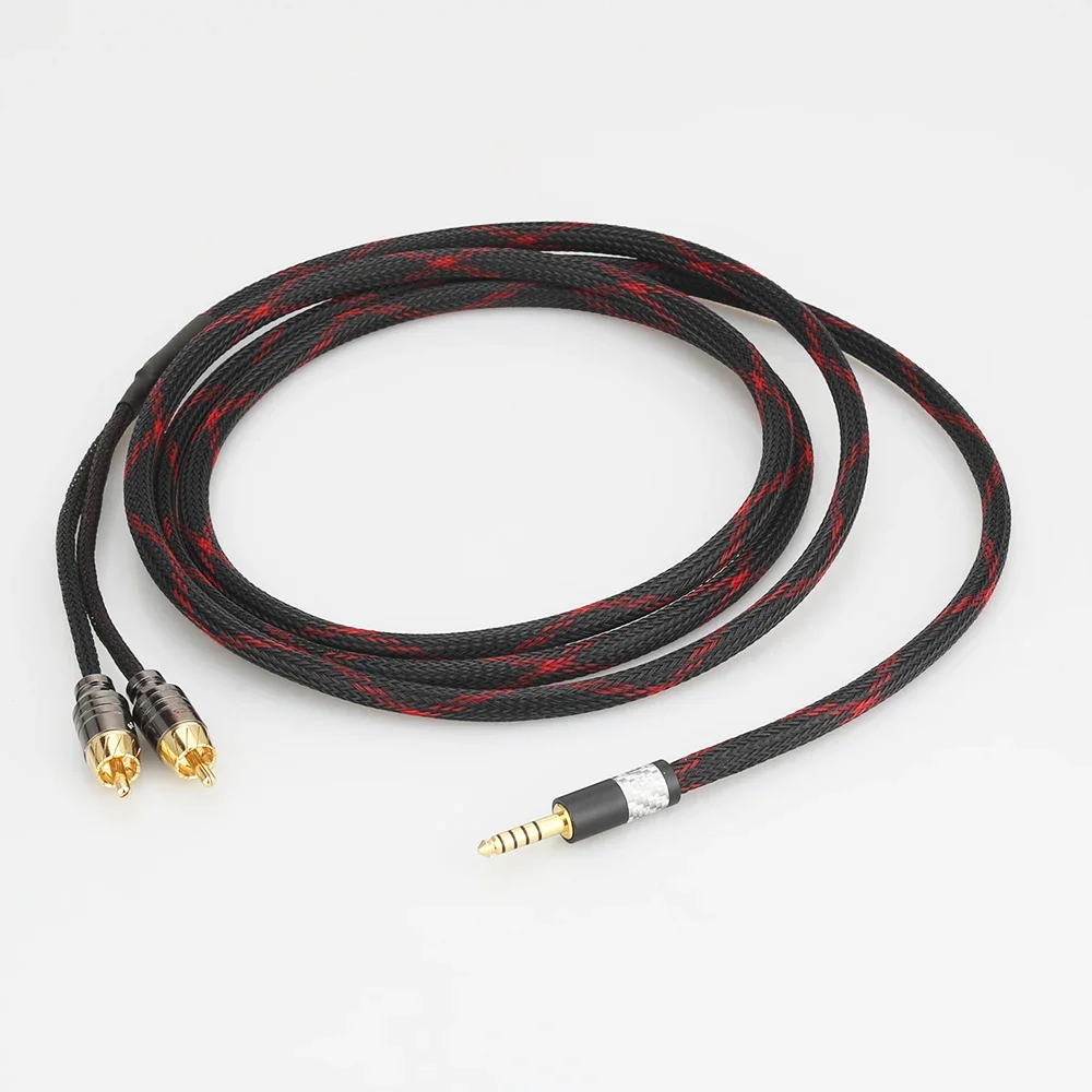 Equilíbrio de alta fidelidade 4.4mm para 2 xlr macho cabo de áudio de 3 pinos para 2 rca cabo atualizado para mp3 pha2a wm1a 1z zx300a dac amp
