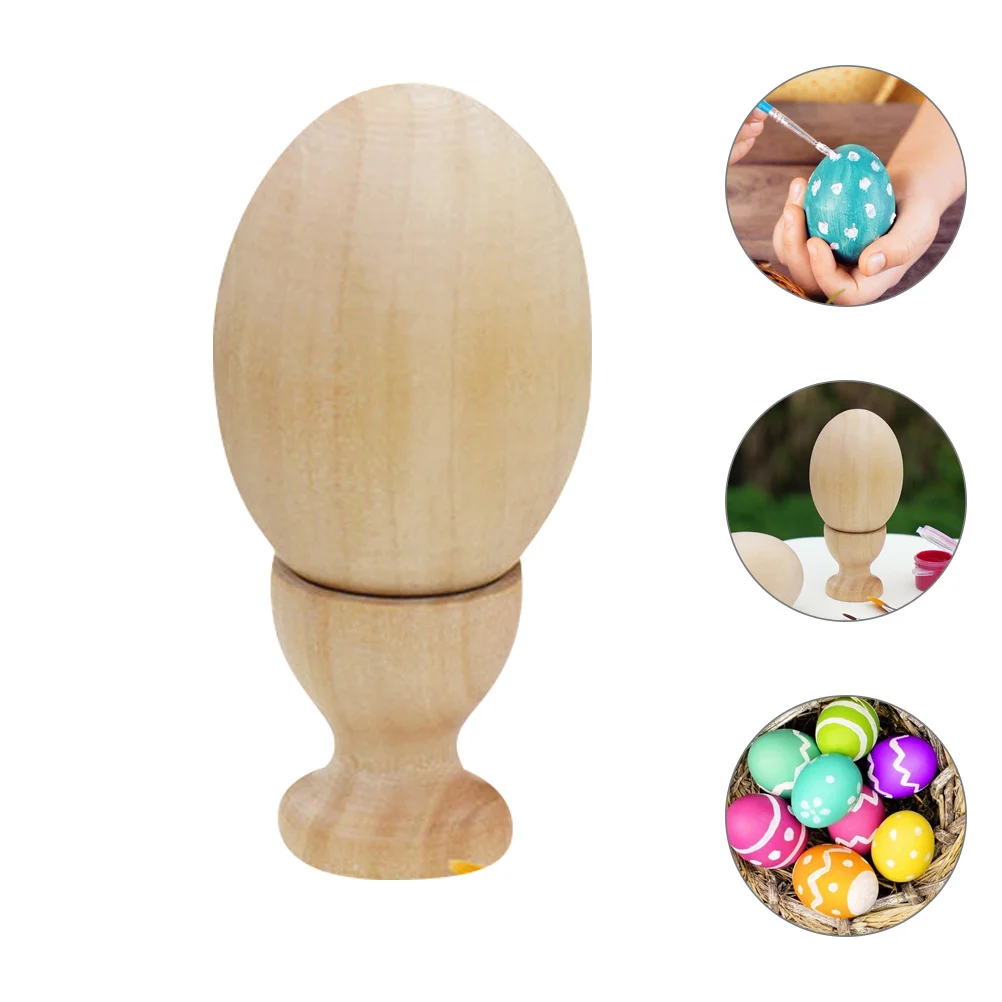 ชุดงานฝีมือไข่ไม้ DIY 2 ชุด ไข่ไม้ยังไม่เสร็จ สำหรับระบายสีด้วยมือ สำหรับเด็ก กิจกรรมศิลปะเพื่อการศึกษา งานฝีมือไม้เปล่า