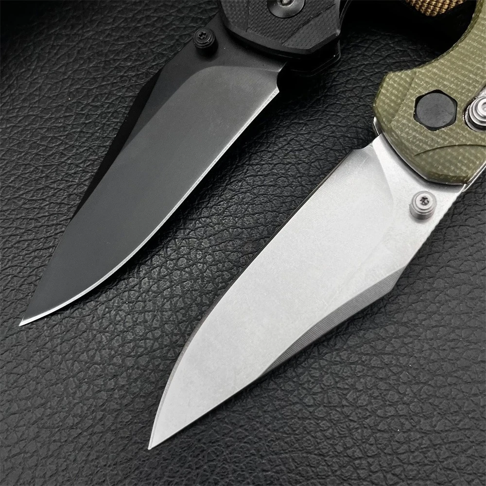 جديد 6106 سكين جيب قابل للطي 8Cr13Mov شفرة فولاذية ، أسود G10 ، مقبض ميكارتا الأخضر ، سكين صيد خارجي سكين تخييم #2