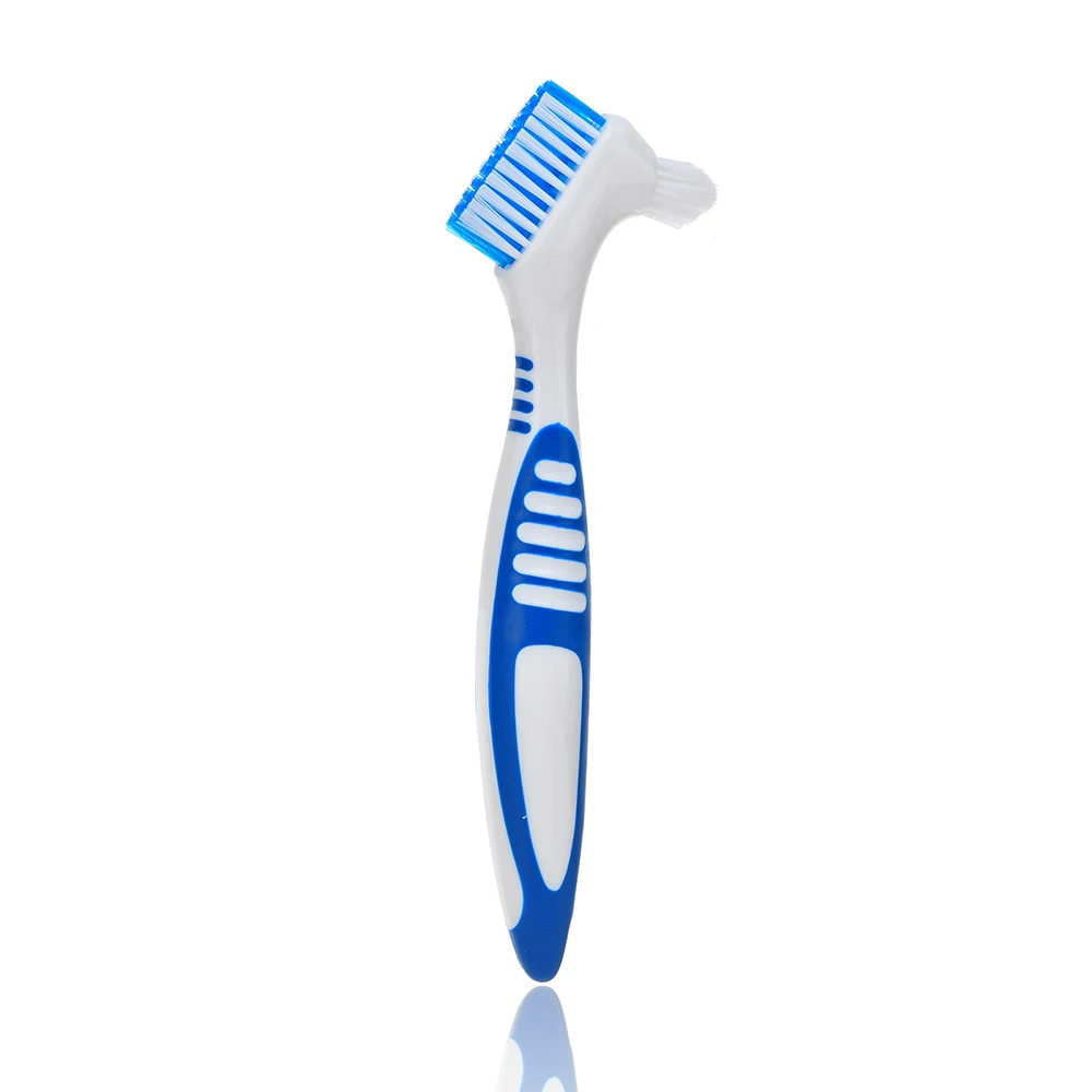 Multi-Layered Bristles Denture Cleaning False Teeth Brush Oral Care Soft False Teeth Brush Braces Bristles Denture Cleaning